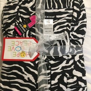 NWT 2 Piece Zebra Flannel PJ set